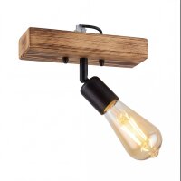 Spot Lampe Wand Holz Metall E27 verstellbar länglich