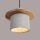 Hängelampe Holz Beton E27 22 cm Pendelleuchte Esstisch