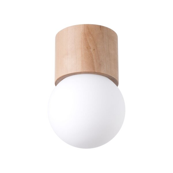 Deckenlampe Glas Holz G9 H:19 cm gemütlich blendarm