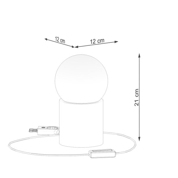 Tischlampe Holz Glas Weiß G9 21 cm Nachttisch blendarm