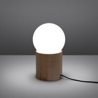 Tischlampe Holz Glas Weiß G9 21 cm Nachttisch blendarm