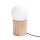 Tischlampe Holz Glas Weiß G9 21 cm Nachttisch blendarm