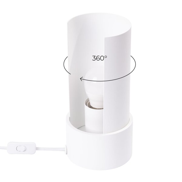 Tischlampe Stahl Weiß E27 1 cm Schreibtisch Nachttisch