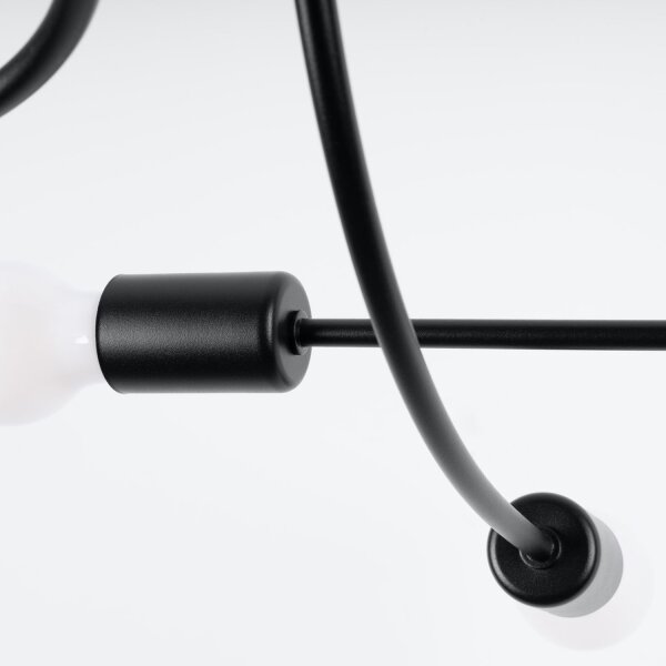 Deckenlampe Schwarz Stahl E27 B:66 cm Mehrflammig