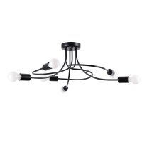 Deckenlampe Schwarz Stahl E27 B:66 cm Mehrflammig