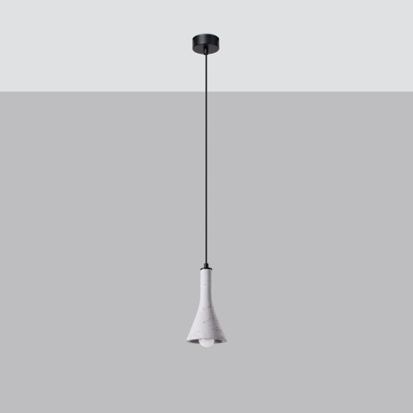 Hängelampe Beton Stahl Grau Schwarz E14 L:12 cm