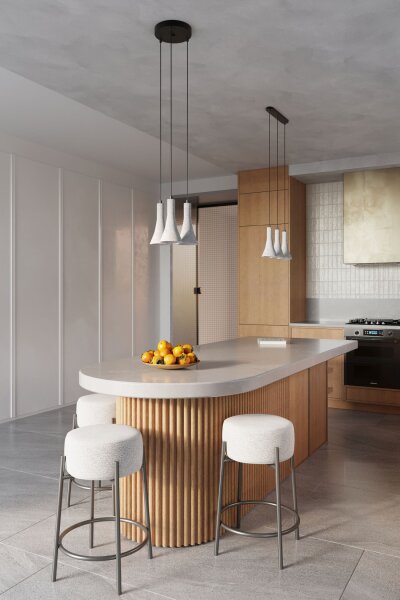 Hängelampe Beton Stahl Grau Schwarz E14 34 cm 2-flammig