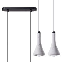 Hängelampe Beton Stahl Grau Schwarz E14 34 cm 2-flammig