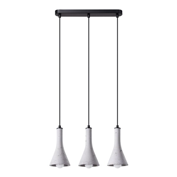 Pendelleuchte Beton Grau Schwarz E14 46 cm 3-flammig