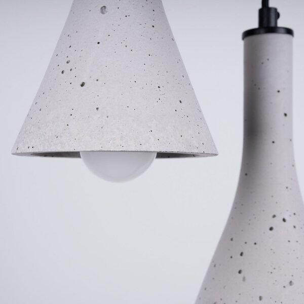 Hängelampe Beton Grau Schwarz E14 B:27 cm 3-flammig