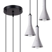Hängelampe Beton Grau Schwarz E14 B:27 cm 3-flammig