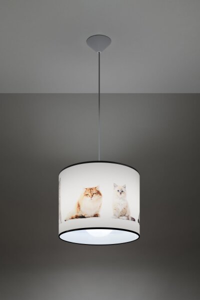Hängelampe Kinder E27 Katze Kinderzimmer Ø30 cm rund