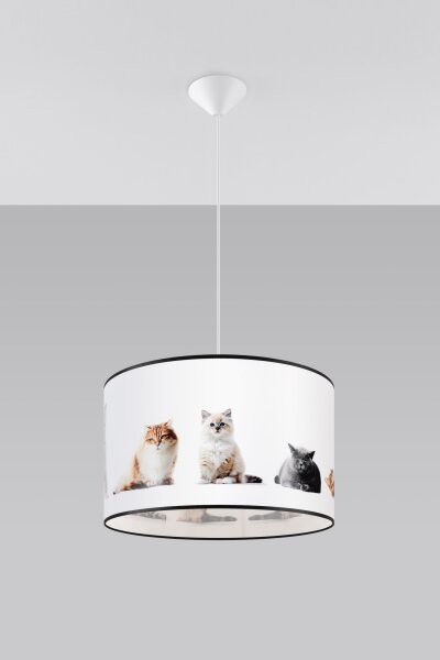 Pendelleuchte Kinder E27 Katze Kinderzimmer Ø40 cm rund