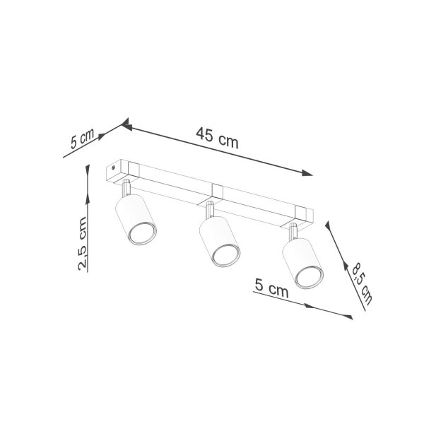 Deckenstrahler Holz Stahl Schwarz GU10 flexibel 54 cm