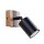 Wandstrahler Holz Stahl Schwarz GU10 H:13 cm schwenkbar