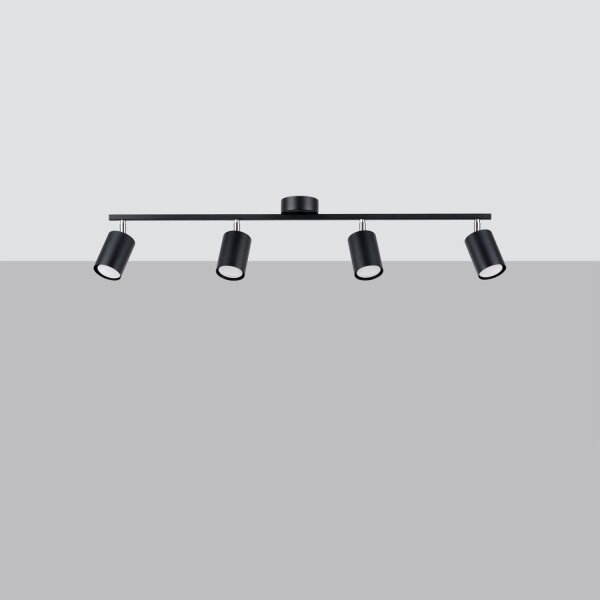 Deckenstrahler Stahl Schwarz GU10 100 cm verstellbar