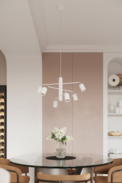 Deckenstrahler Stahl Weiß GU10 100 cm verstellbar