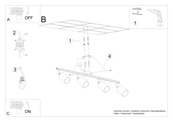Deckenstrahler Stahl Weiß GU10 100 cm verstellbar