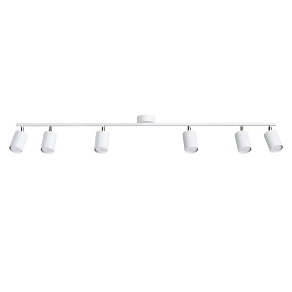 Deckenspot Stahl Weiß GU10 6-flammig 135 cm verstellbar