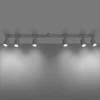 Deckenspot Stahl Weiß GU10 6-flammig 135 cm...