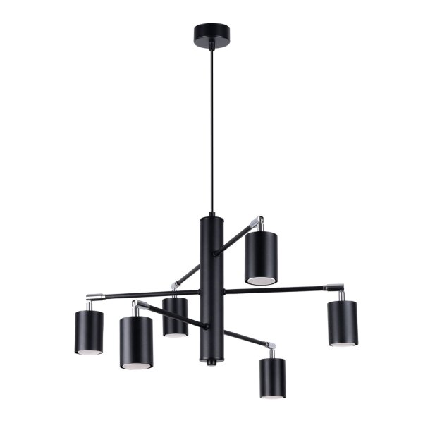 Hängelampe Stahl Schwarz flexibel GU10 L:77 cm 6-flmg