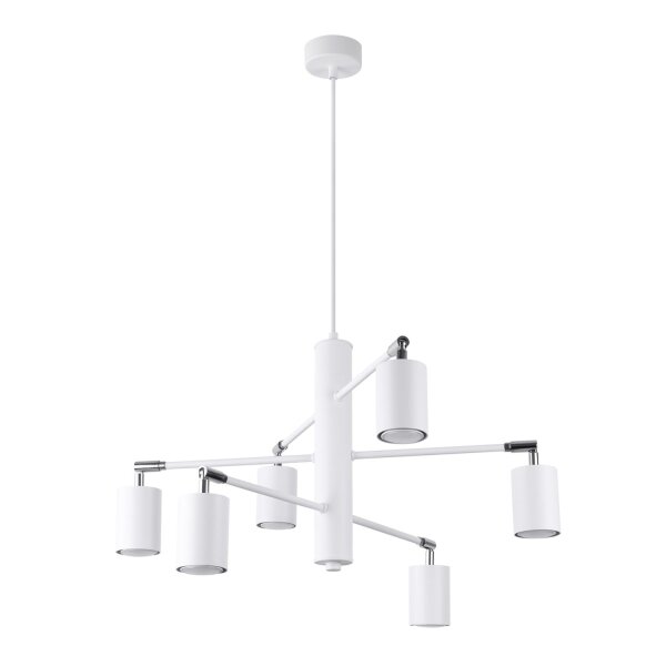 Hängelampe Stahl Weiß flexibel GU10 L:77 cm 6-flammig