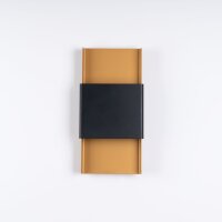 Wandleuchte Up Down Stahl Gold Schwarz G9 H:40 cm
