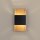 Wandleuchte Up Down Stahl Gold Schwarz G9 H:40 cm