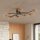 Deckenlampe Stahl Holz Schwarz E27 B:100 cm 8-flammig