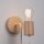 Wandleuchte mit Arm Stahl Holz Weiß E27 H:18 cm