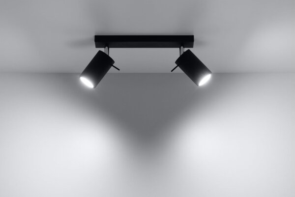 Deckenstrahler Stahl Schwarz GU10 flexibel 30 cm 2-flmg