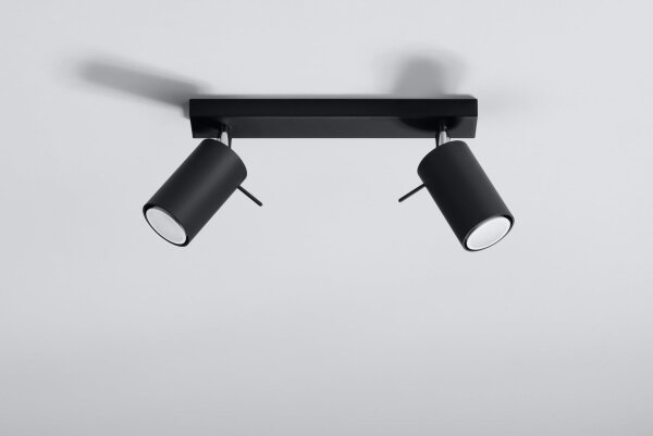 Deckenstrahler Stahl Schwarz GU10 flexibel 30 cm 2-flmg