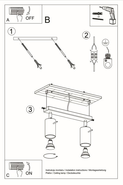 Deckenstrahler Stahl Schwarz GU10 flexibel 30 cm 2-flmg