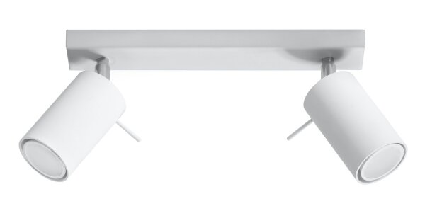 Deckenspot Weiß Stahl GU10 flexibel 30 cm 2-flammig