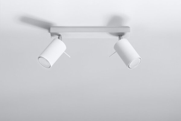 Deckenspot Weiß Stahl GU10 flexibel 30 cm 2-flammig