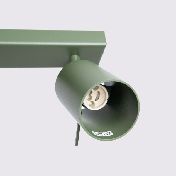 Deckenspot Olivgrün GU10 L:45 cm 3-flmg verstellbar