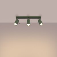 Deckenspot Olivgrün GU10 L:45 cm 3-flmg verstellbar