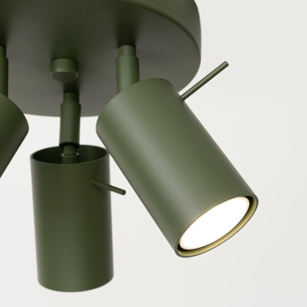 Deckenstrahler Stahl Olivgrün GU10 L:19 cm schwenkbar
