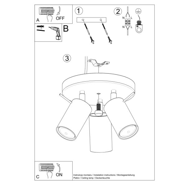 Deckenstrahler Stahl Olivgrün GU10 L:19 cm schwenkbar