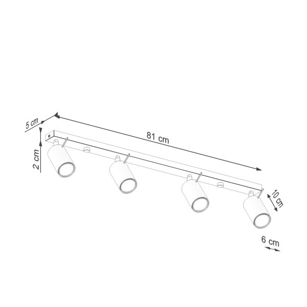 Deckenstrahler Olivgrün 4-flammig GU10 81 cm flexibel
