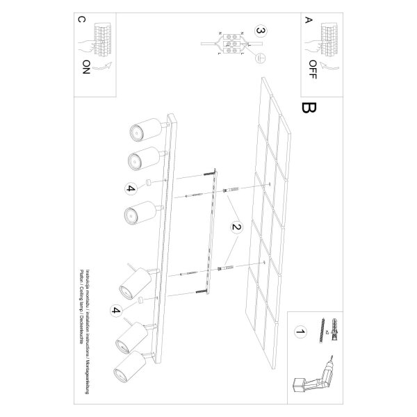 Deckenstrahler Weiß 6-flammig GU10 117 cm flexibel