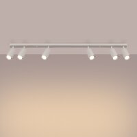 Deckenstrahler Weiß 6-flammig GU10 117 cm flexibel