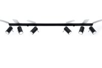 Deckenspot verstellbar Schwarz GU10 L:118 cm 6-flammig
