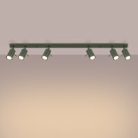 Deckenspot verstellbar Olivgrün GU10 L:118 cm 6-flammig