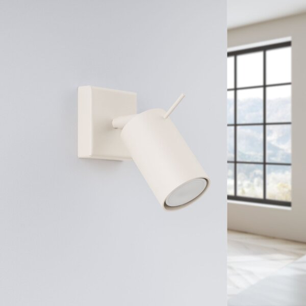 Wandstrahler flexibel Beige Stahl GU10 H:8 cm beweglich