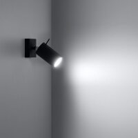 Wandstrahler flexibel Schwarz GU10 H:8 cm beweglich