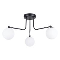 Deckenleuchte Glas Stahl Schwarz G9 B:62 cm blendarm