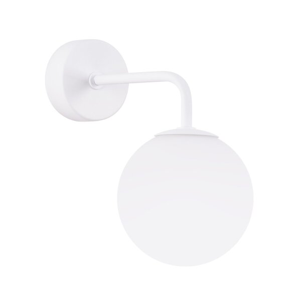 Wandleuchte mit Arm Glas Stahl Weiß G9 T:22 cm blendarm