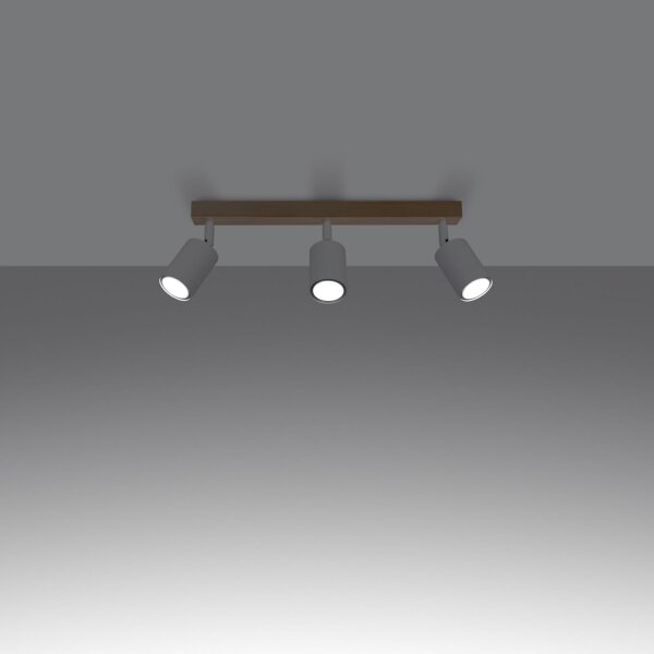 Deckenstrahler Holz Stahl Weiß GU10 61 cm verstellbar