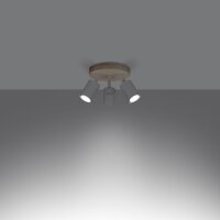 Deckenspot flexibel Holz Stahl Weiß GU10 L:33 cm...